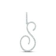 thumbnail image 1 of 10k White Gold Real Diamond Fancy Cursive Script Font Initial S Pendant 3/8 CT, 1 of 1