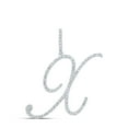 thumbnail image 1 of 10k White Gold Real Diamond Fancy Cursive Script Font Initial X Pendant 5/8 CT, 1 of 1