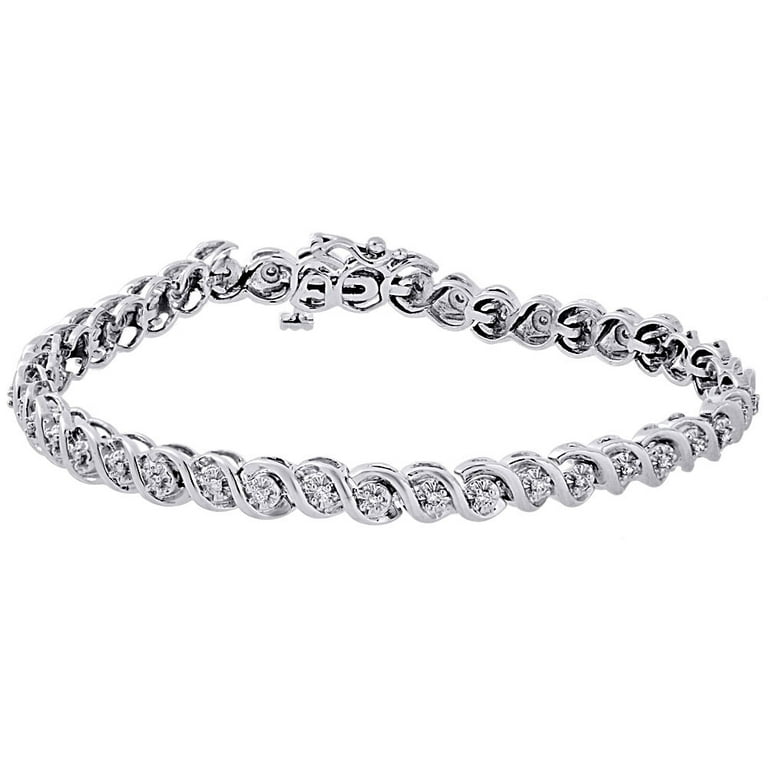 LADIES BANGLE 0.50CT ROUND DIAMOND 10K WHITE GOLD LADIES BANGLE 0.50CT ROUND DIAMOND 10K WHITE GOLD