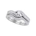 thumbnail image 1 of 10k White Gold Round Diamond Bridal Wedding Engagement Ring Band Set 3/8 Cttw, 1 of 1