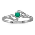 thumbnail image 1 of 10k White Gold Round Emerald Ring, 1 of 1