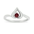 thumbnail image 1 of 10k White Gold Round Garnet Heart Ring, 1 of 8