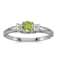 thumbnail image 1 of 10k White Gold Round Peridot And Diamond Ring, 1 of 2