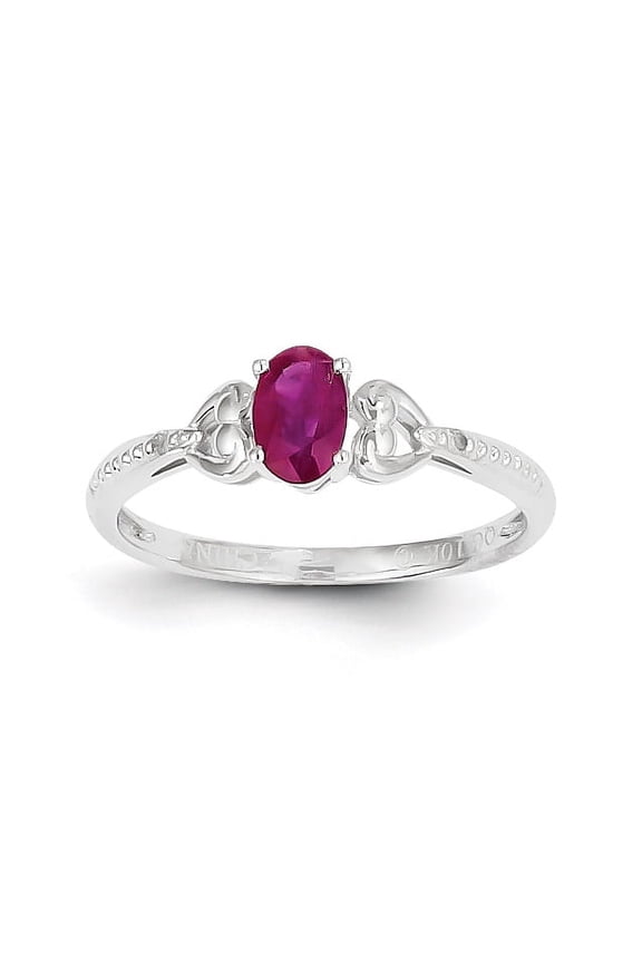 10k White Gold Ruby Diamond Ring