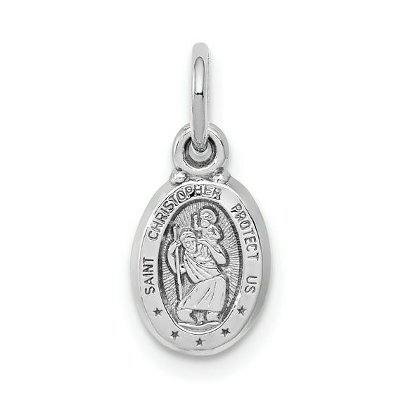10k White Gold ST. CHRISTOPHER MEDAL