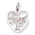thumbnail image 1 of 10k White Gold SWEET 16 In Heart Charm Pendant, 1 of 3