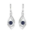 thumbnail image 1 of 10k White Gold Sapphire & 1/8 Carat T.W. Diamond Drop Earrings, 1 of 2