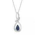 thumbnail image 1 of 10k White Gold Sapphire & Diamond Accent Drop Pendant Necklace, 1 of 2