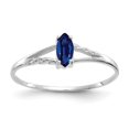 thumbnail image 1 of 10k White Gold Sapphire Ring - Size 6, 1 of 2