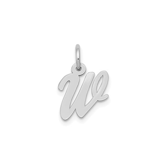 10k White Gold Script We Pendant Charm for Necklace or Bracelet Polished Unisex Jewelry Symbolizing Unity Togetherness Minimalist Style for Men and Women