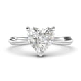 thumbnail image 1 of 10k White Gold Simulated Heart-shaped Diamond Engagement Ring Raised Shank Promise Bridal Ring (6), 1 of 6