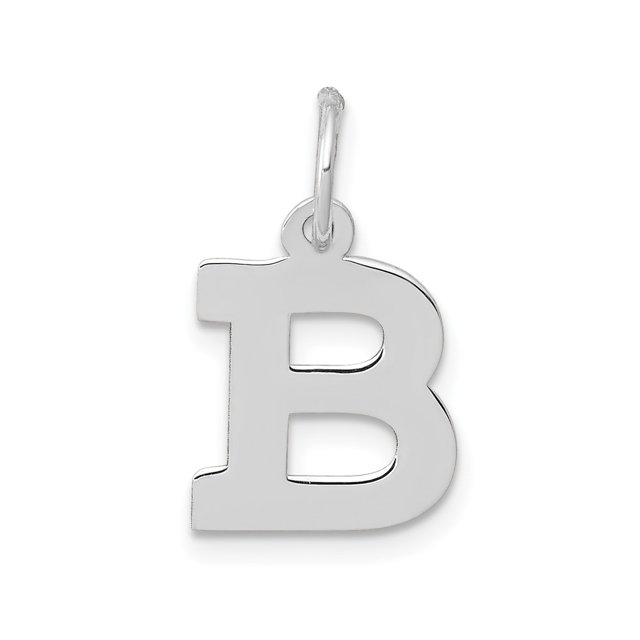 Finest Gold 10K White Gold Small Block Initial B Charm - Walmart ...
