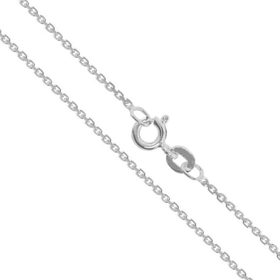 10k White Gold Solid Cable Chain Round Rolo Link 0.9mm Necklace 24" Jewelry Female Unisex