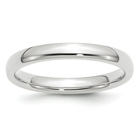 10k White Gold 3mm Standard Comfort Fit Band Size 7 Ring