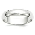 thumbnail image 1 of 10k White Gold Solid Polished Lightweight 5mm Ltw Half Round Band Size 14 Ring Ring for Women and Men, 1 of 2