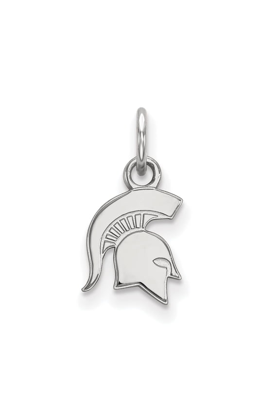 10k White Gold Spartan Helmet Pendant for Men or Unisex, Greek Warrior Symbol Charm with Bold Ancient Design, Masculine Jewelry for Strength, Courage, Resilience, Chains or Bracelets