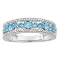 thumbnail image 1 of 10k White Gold Swiss Blue Topaz & 1/5 Carat T.W. Diamond Ring, 1 of 3