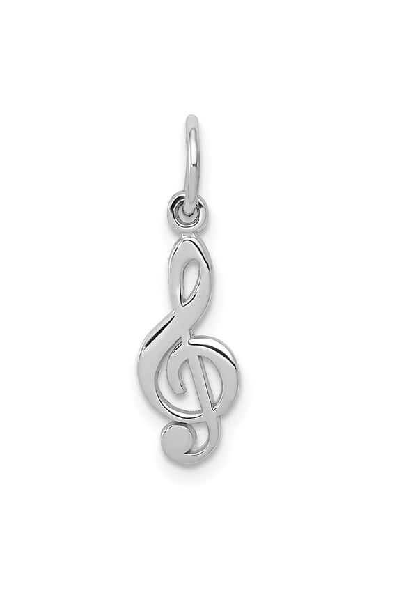 10k White Gold Treble Clef Charm