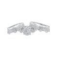 thumbnail image 1 of 10k White Gold Trio Set Men's Women Engagement Ring Set Genuine Diamonds 0.4 ct, 1 of 4