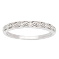 thumbnail image 1 of 10k White Gold Vintage Style Diamond Wedding Band (1/10 cttw, I-J Color, I2-I3 Clarity), 1 of 6