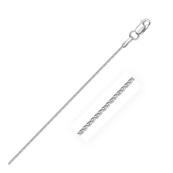 10k White Gold Wheat Chain 1.0mm 16 in
