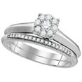 thumbnail image 1 of 10k White Gold Womens Round Diamond Bridal Wedding Engagement Ring Band Set 1/3 Cttw, 1 of 1