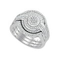 thumbnail image 1 of 10k White Gold Womens Round Diamond Cluster Bridal Wedding Engagement Ring band Set 1/2 Cttw, 1 of 1