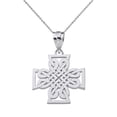 thumbnail image 1 of 10k White Gold Woven Celtic Cross Pendant / Necklace (18 Inches), 1 of 2