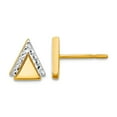 thumbnail image 1 of 10k With Rhodium Polished and Sparkle-Cut Triangle Post Earrings 9x7.85mm Wide Stud Earring for Women, 1 of 2