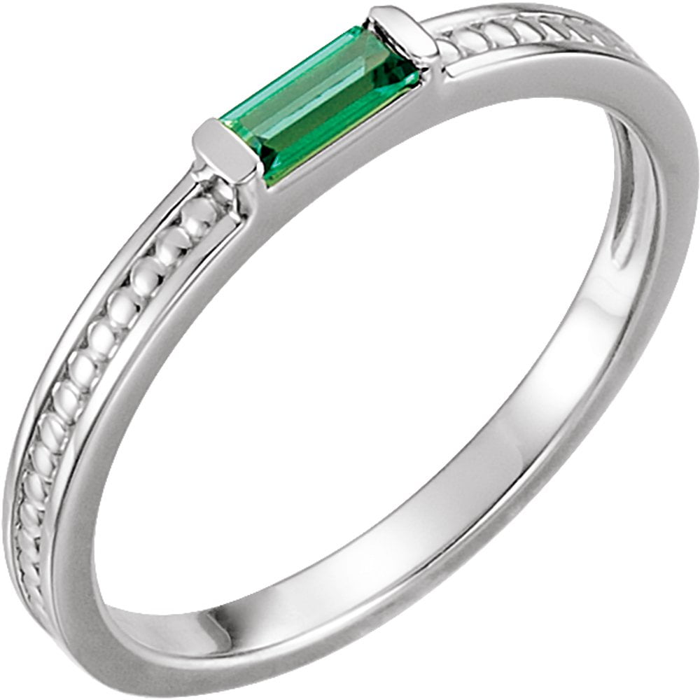 10k X1 White Gold 1 One-Stone Family Stackable Ring Fine Jewelry For ...