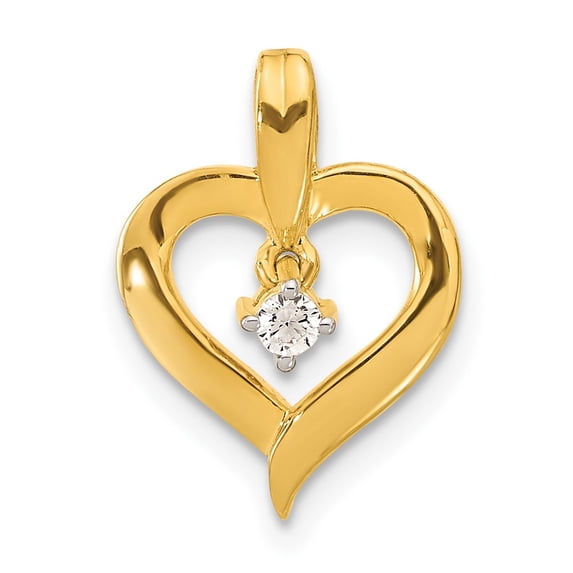 10k YG Diamond Heart Pendant with Chain