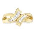 thumbnail image 1 of 10k Yellow Gold 0.18ct TDW Round and Baguette Diamond Channel Swirl Ring (I-J,I1-I2), 1 of 4