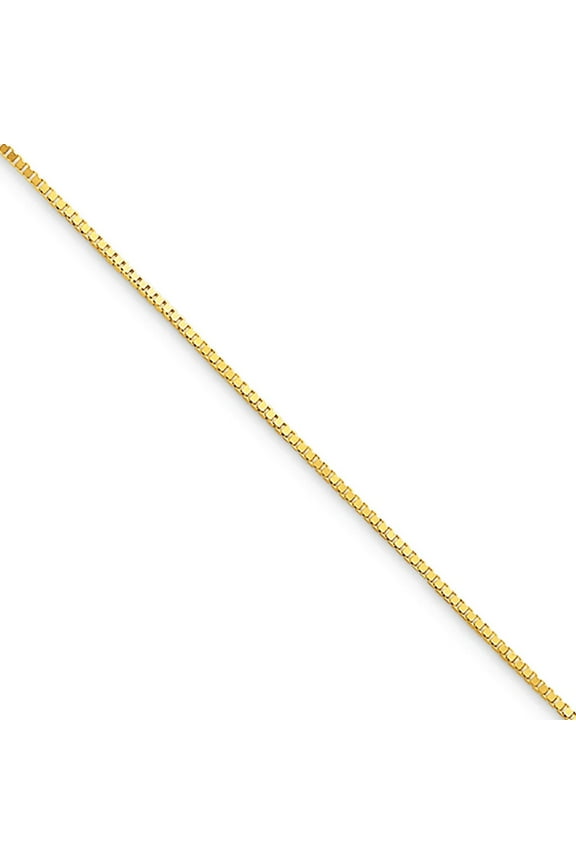 10k Yellow Gold 0.7mm Box Chain Necklace, 18in