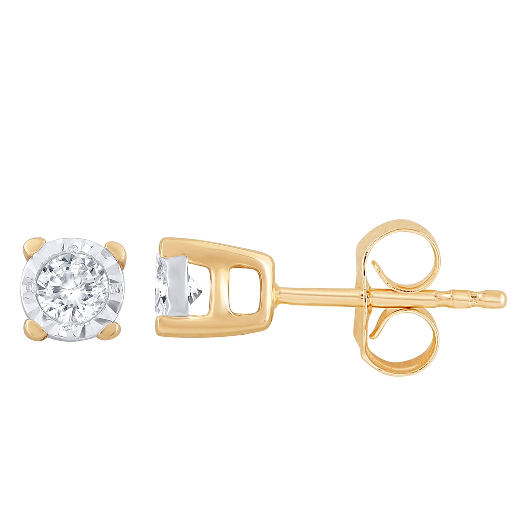 Macy's Round-cut Diamond Stud Earrings in 10K Gold (1/10 Ct. t.w.)
