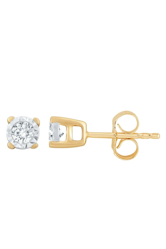 10k Yellow Gold 1/10 Ct.T.W. Diamond Stud Earring