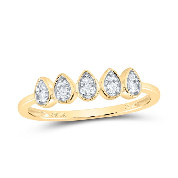 10k Yellow Gold 1/10 Ctw Natural Diamond Stackable Band, Gift Band