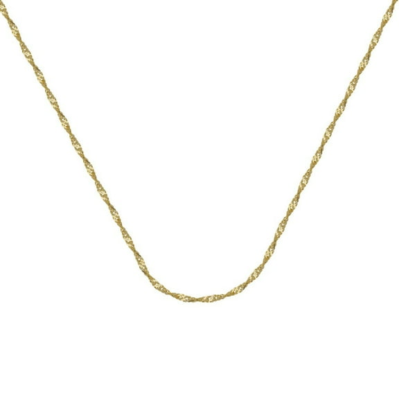 10k Yellow Gold 1.15mm Singapore Chain Necklace Spring Ring Closure - .9 Grams - 18 Inch