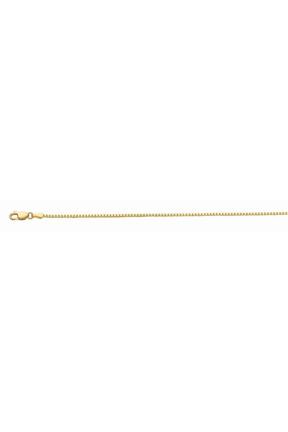 10k Yellow Gold 1.2mm Sparkle-Cut Octagonal Box Chain With Lobster Clasp Necklace - 18 Inch