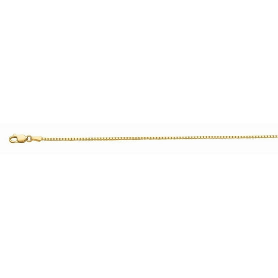 10k Yellow Gold 1.2mm Sparkle-Cut Octagonal Box Chain With Lobster Clasp Necklace - 22 Inch