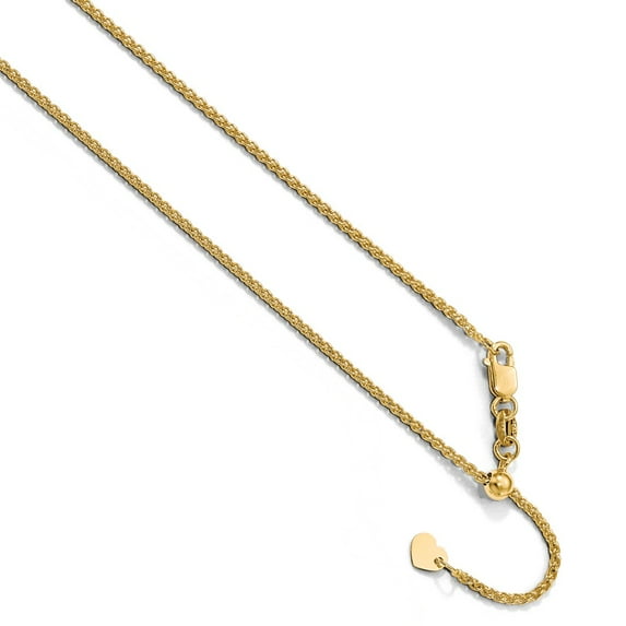 10k Yellow Gold 1.35 mm Adjustable Wheat Chain
