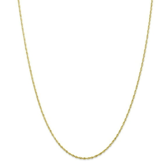 10k Yellow Gold 1.5mm Sparkle-Cut Extra-Lite Rope Chain Necklace - 2.2 Grams - 16 Inch