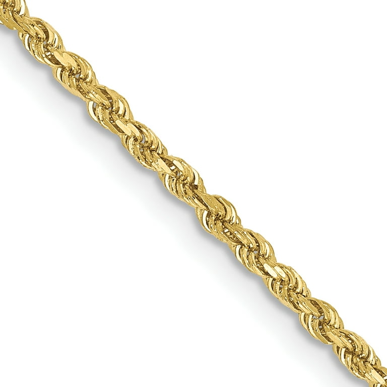 10k Yellow Gold Link Rope Chain Necklace 16 Inch Pendant