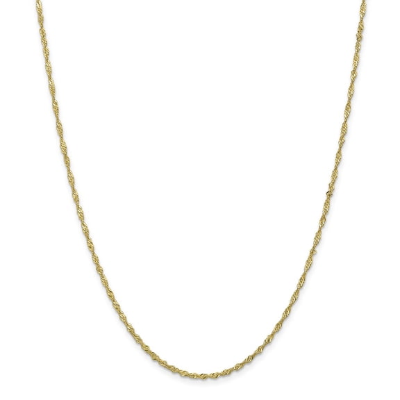 10k Yellow Gold 1.7mm Singapore Chain Necklace Fine Jewelry For Women Gifts For Her, 16"