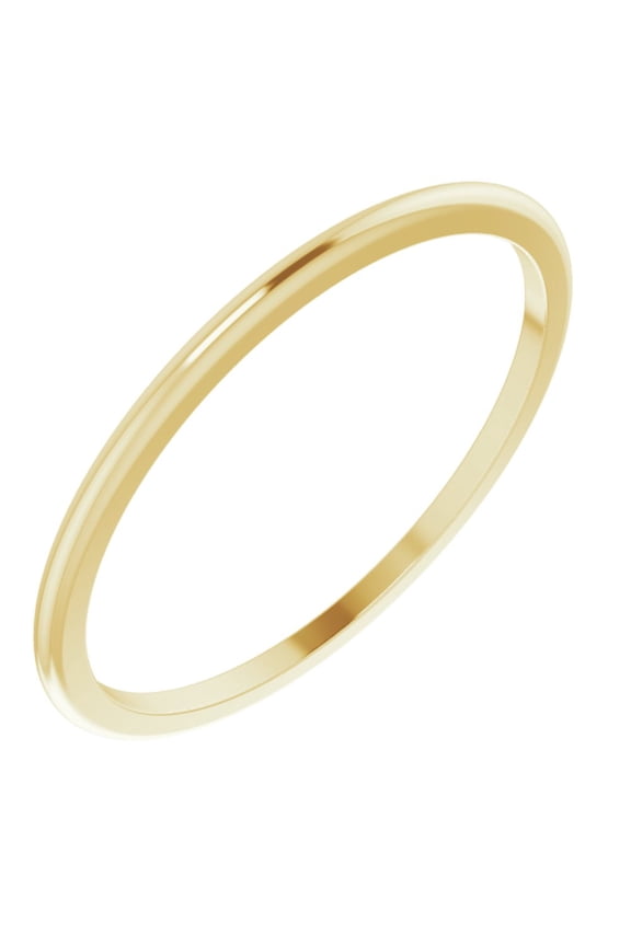 10k Yellow Gold 1mm Half Round Shape Classic Bridal Wedding Engagement Anniversary Band Ring Fine Jewelry For Women Gifts For Her, Size 2