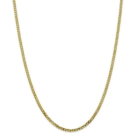 10k Yellow Gold 2.4mm Flat Beveled Curb Chain