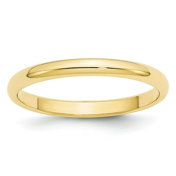 10k Yellow Gold 2.5mm Half Round Band Size 8 Ring