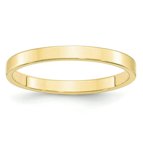 10k Yellow Gold 2.5mm Lightweight Flat Band Size 7