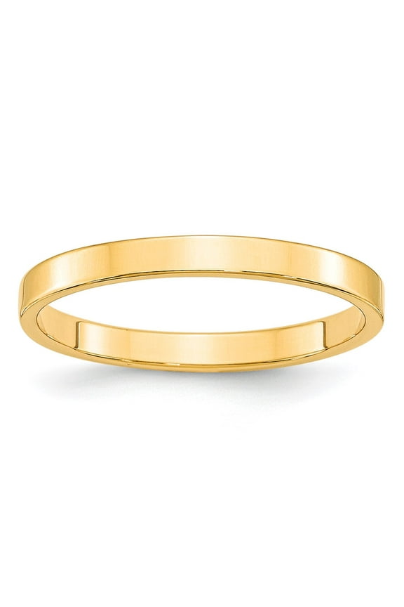 10k Yellow Gold 2.5mm Lightweight Flat Wedding Band Size 11 1FLL025