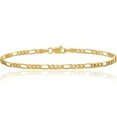 thumbnail image 1 of 10K Solid Yellow Gold 2.5mm Figaro Link Chain Bracelet, 1 of 3