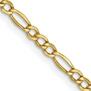 ICE CARATS 10k Yellow Gold 2.5mm Link Figaro Chain Necklace 24 Inch Pendant Charm Fine Jewelry For Women Gifts For Her